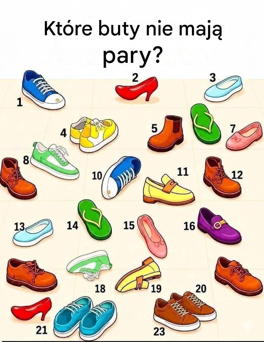 Który but nie ma pary? Wyzwanie, które zaskakuje prawie każdego. Sprawdź link, aby poznać odpowiedź.